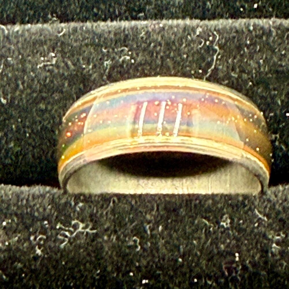 Vintage Mood Ring Color Changing Band Size 8 Retro Style